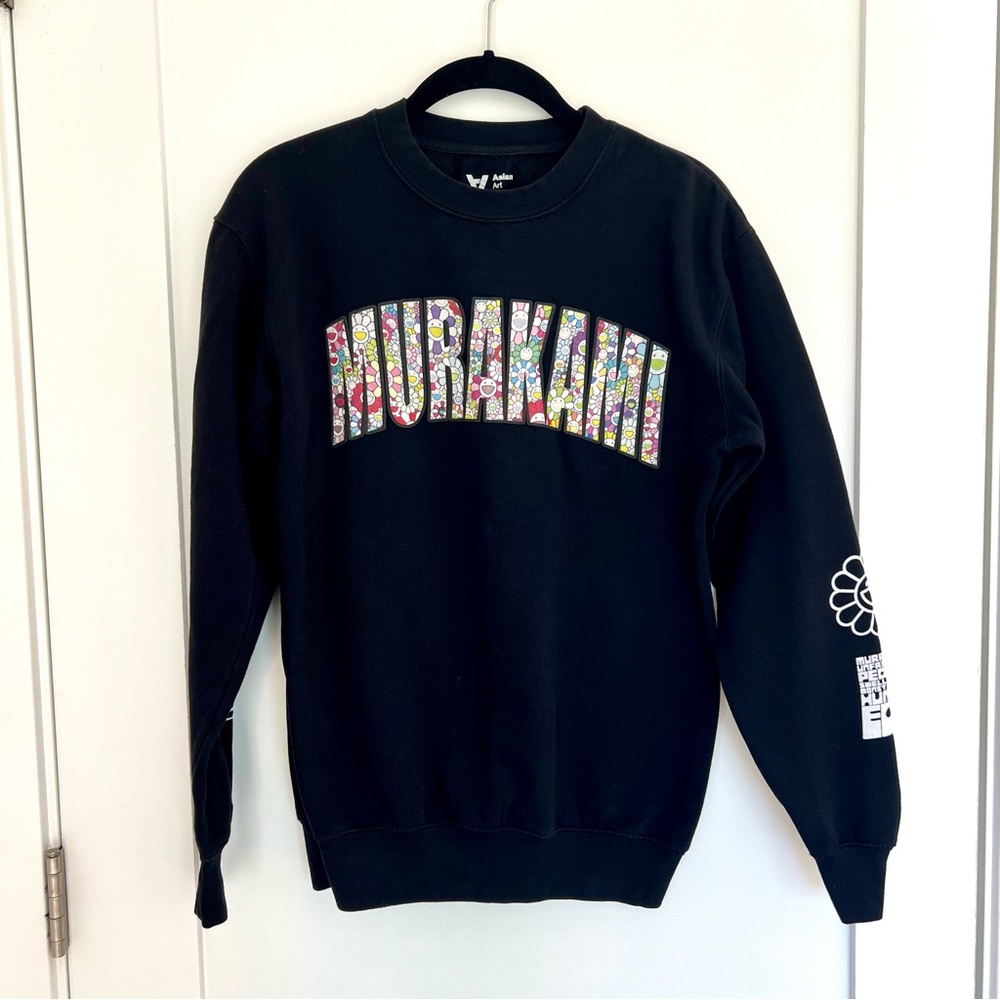 Takashi Murakami Superflat Flower Print Graphic Crewneck Sweatshirt